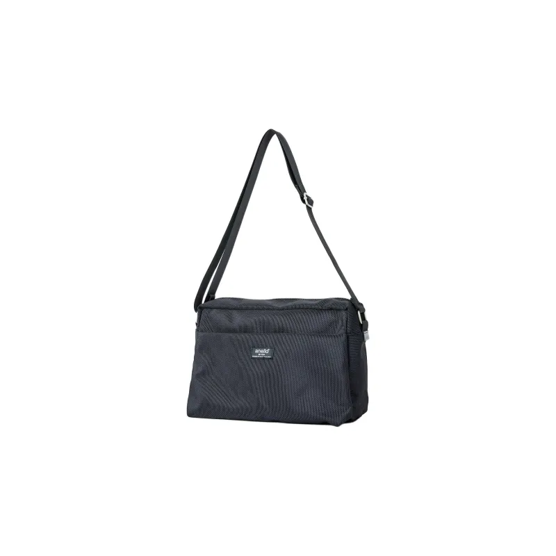Anello Polyester Messenger Bag Shoulder Bag Crossbody Bag Unisex Black-0