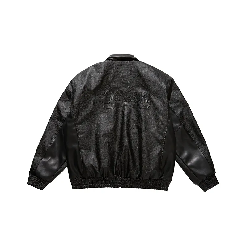 LOOKUN Leather Jackets Unisex Black-1