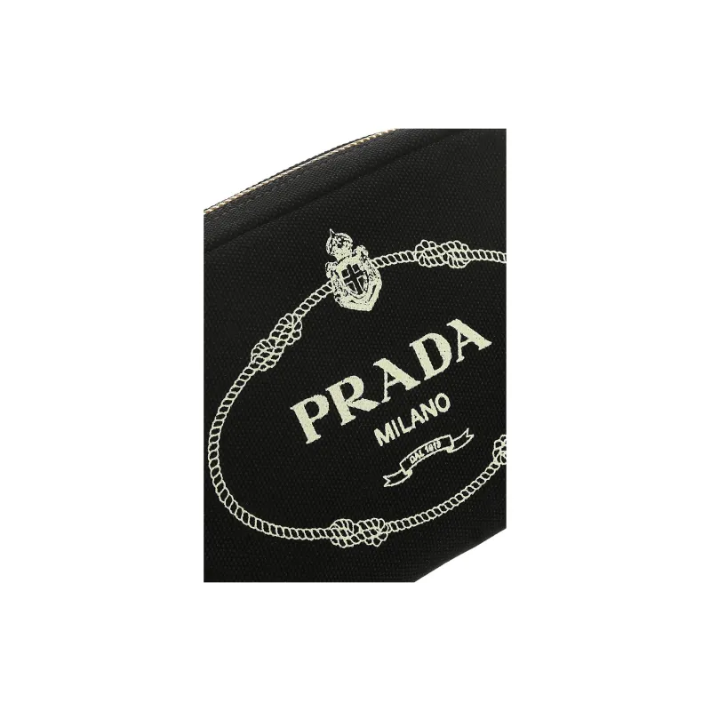 PRADA Canvas Bag, Makeup Bag, Toiletry Bag Unisex Black-4