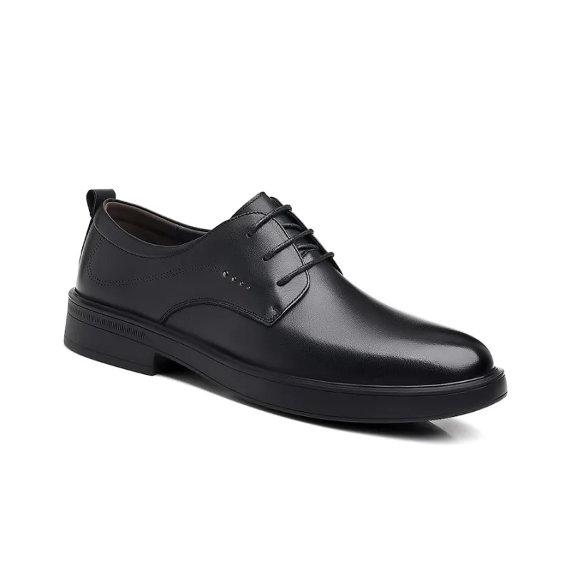 GZZ Dress Shoes Men Low Top Black-2