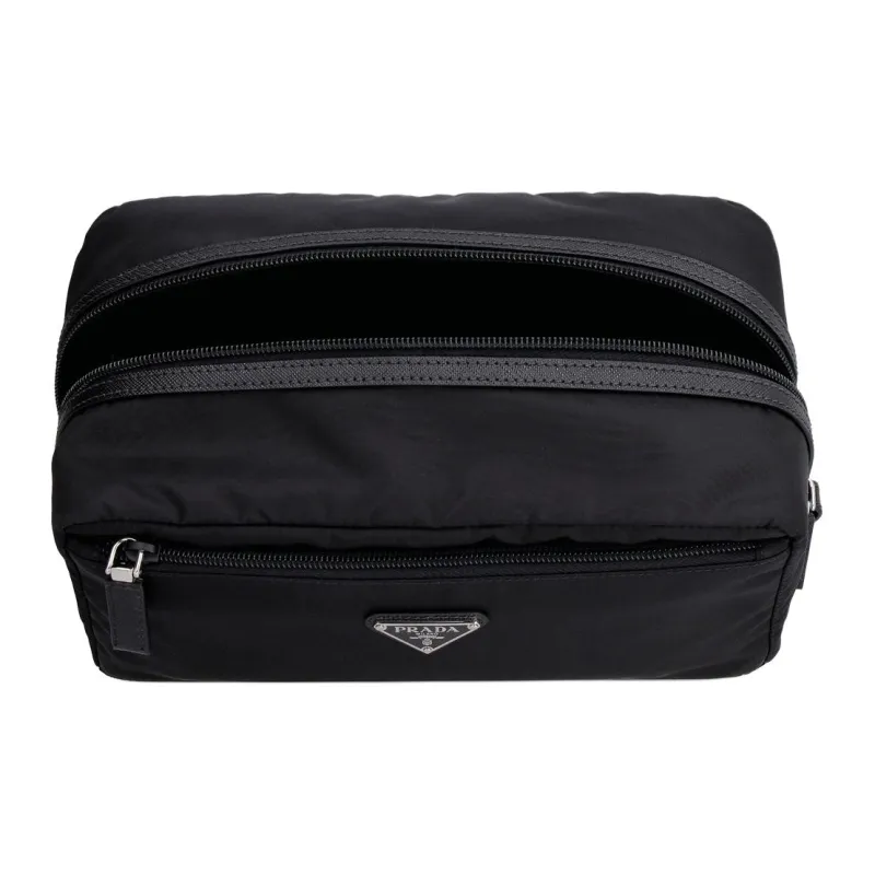 PRADA Nylon Makeup Bag Men's Black-4