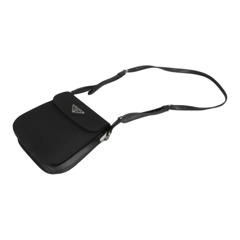 PRADA Nylon And Leather Shoulder Bag Women's Black-3