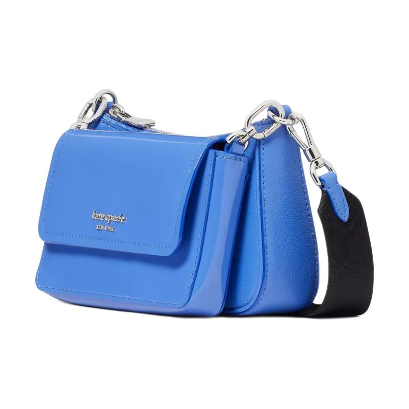 Kate Spade Saffiano Patent Leather Shoulder Bag Crossbody Bag Women's Opal Blue-2