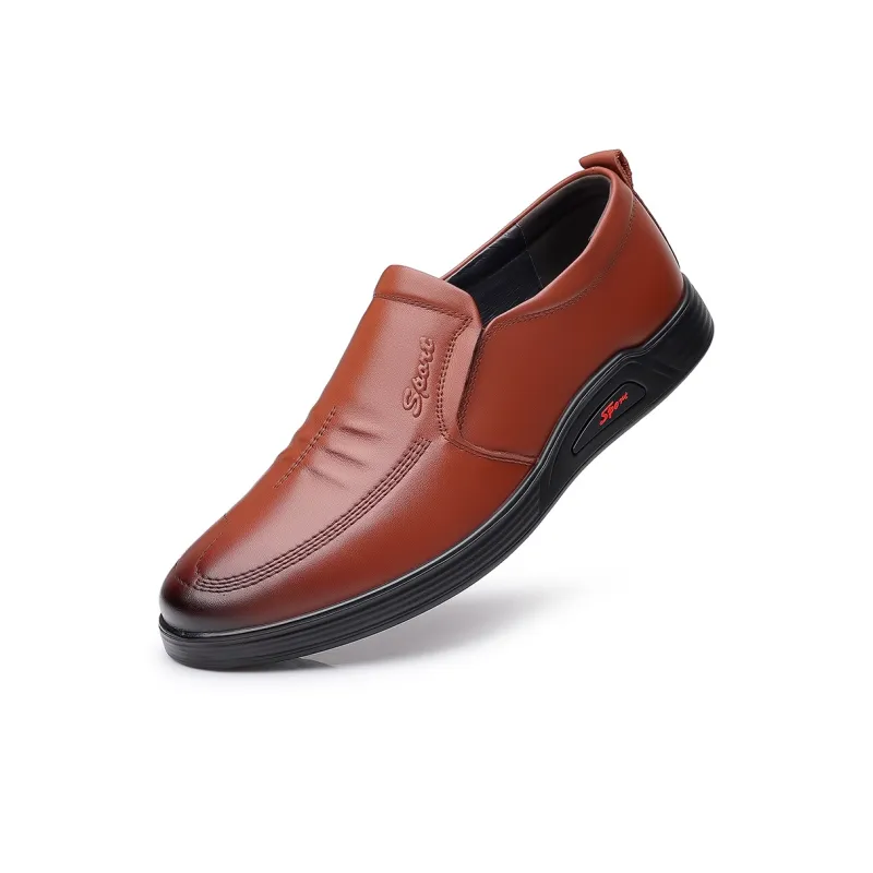 MODENGPAN Men's Casual Shoes Men Low Top Black/Brown-9