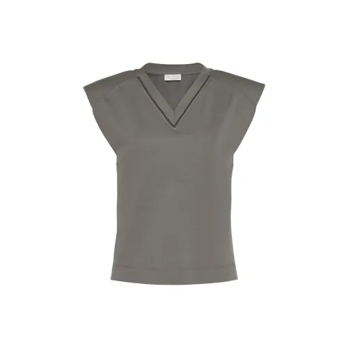 Brunello Cucinelli Tank Tops Women's Dark Gray