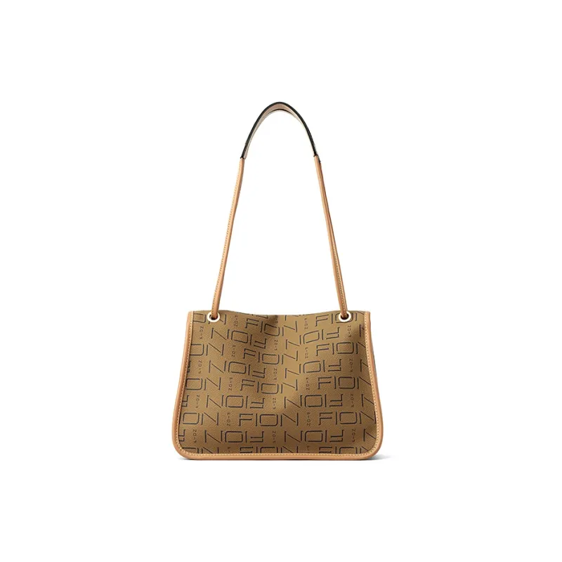FION PVC Shoulder Bag Crossbody Bag For Women's Women's Coffee And Caramel-5
