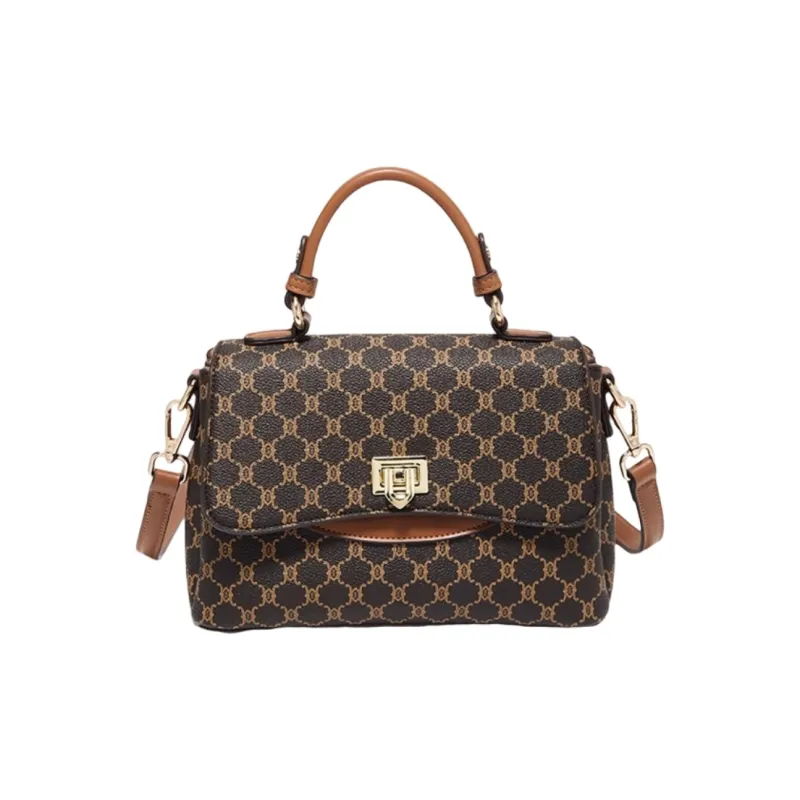 Marino Orlandi Synthetic Leather Handbag, Shoulder Bag Trumpets Women's Coffee/Khaki-2