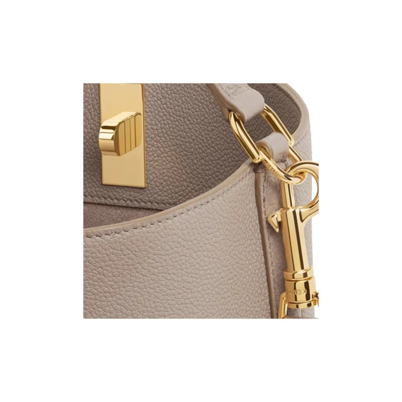 CELINE Soft Grained Cow Leather Handbag Women's Pebble Color-5