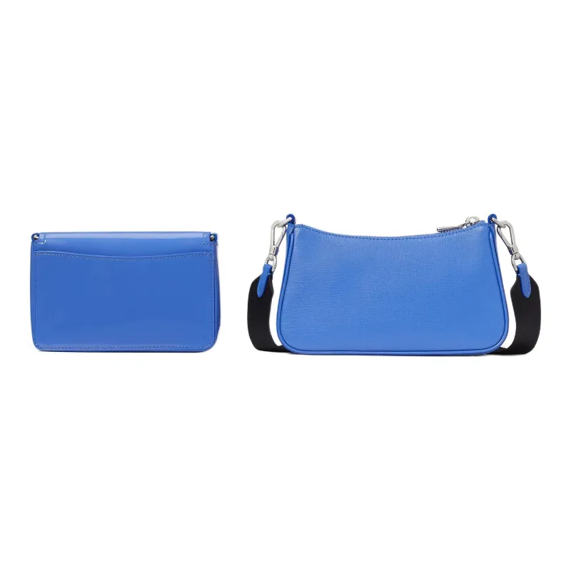 Kate Spade Saffiano Patent Leather Shoulder Bag Crossbody Bag Women's Opal Blue-3