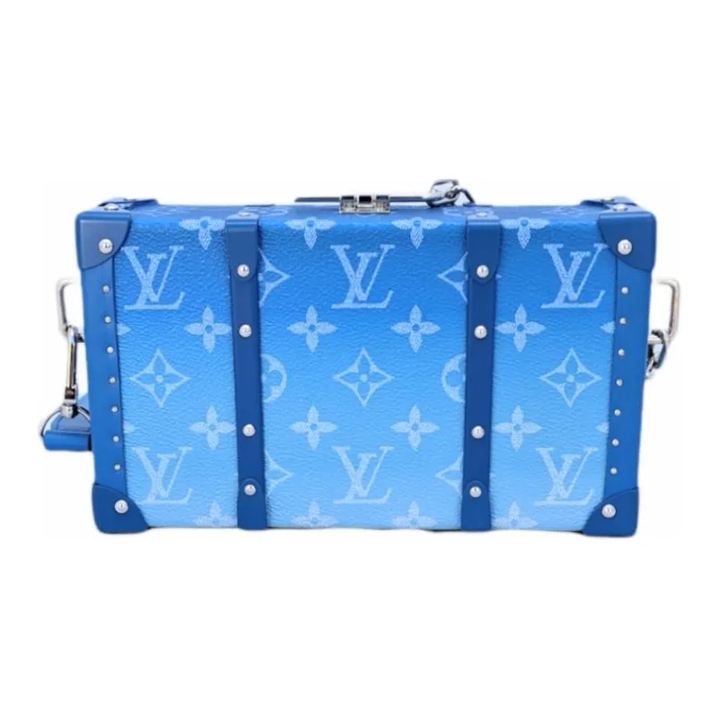 LOUIS VUITTON Canvas With Leather Wallets Clutches Men's Gradient Blue-3