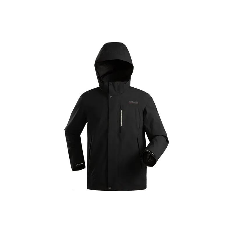 NORTHLAND PROFESSIONAL Waterproof And Windproof Windbreaker Jacket Men's Solid Color 3 in 1 Fleece Liner-3