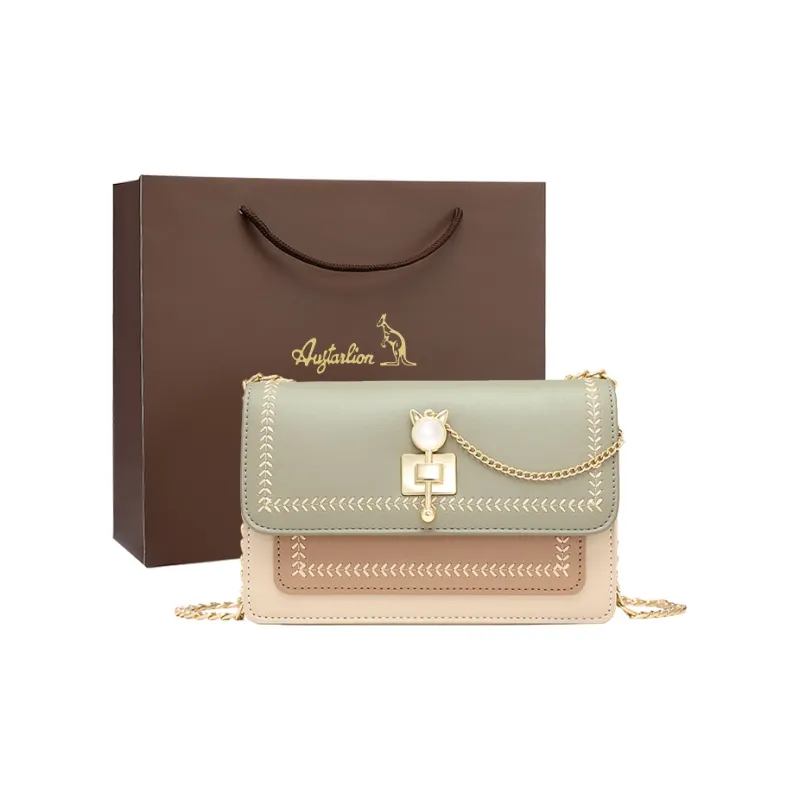 AUGTARLION Artificial Leather Small Square Bag Shoulder Bag Crossbody Bag Regular Women's Light Apricot/Agate Red-8