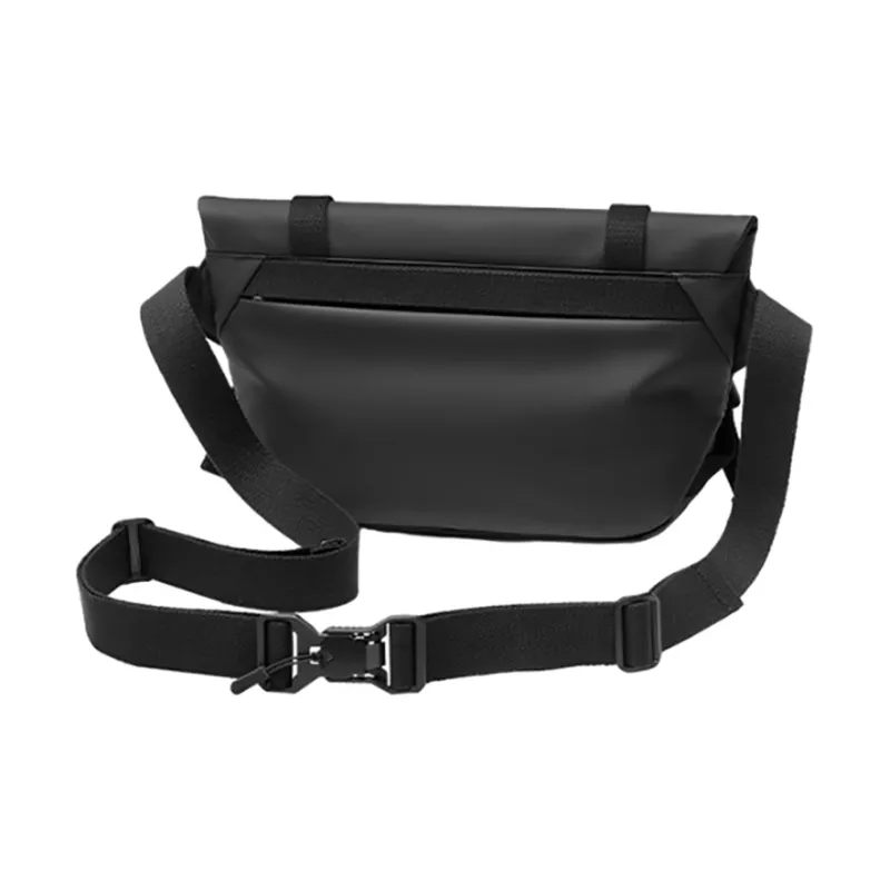 FAIRWHALE PU Biker Style Messenger Bag Shoulder Bag Regular Men's Solid Color-2