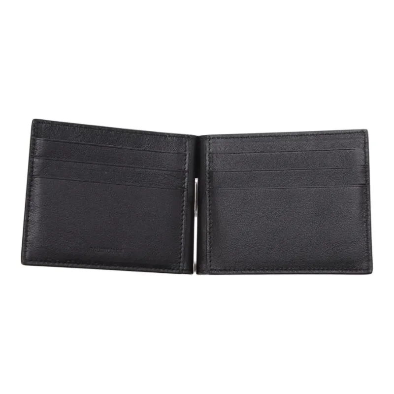 Balenciaga Cow Leather Wallet Men's Black-4