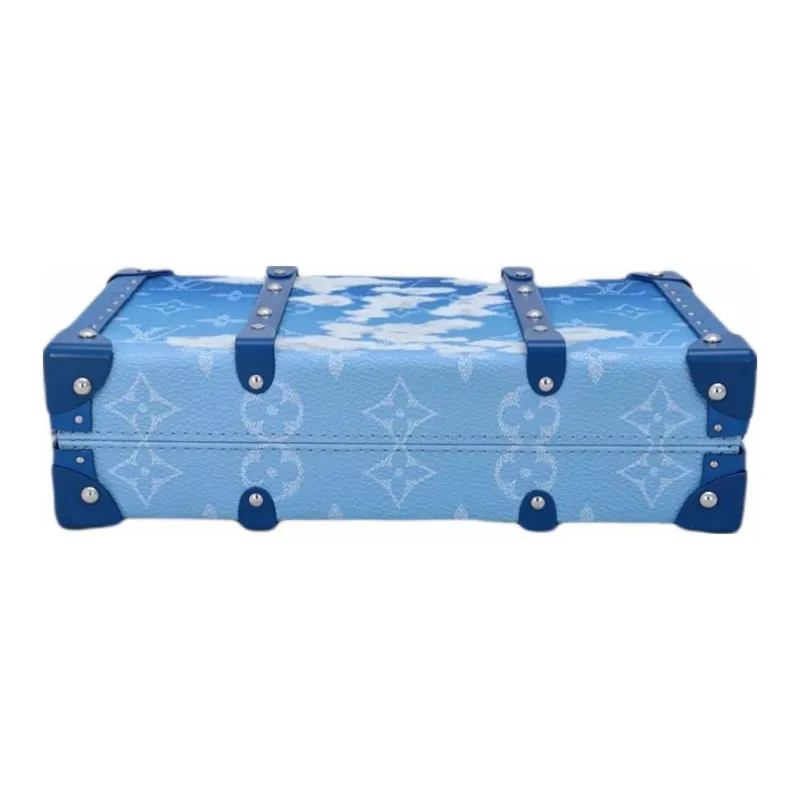 LOUIS VUITTON Canvas With Leather Wallets Clutches Men's Gradient Blue-6