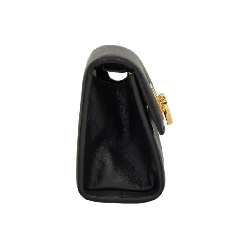 FERRAGAMO GANCINI Smooth Cow Leather One Shoulder Crossbody Card Holder Women's Black-1