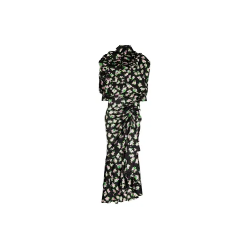 NATASHA ZINKO Pixel Flower-print Draped Maxi Dress