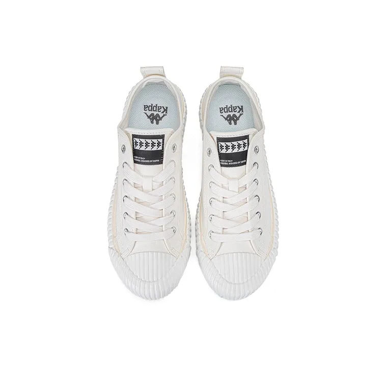Kappa Anti Slip Wear Resistant Low Top Skateboard Shoes Unisex Classic White-3