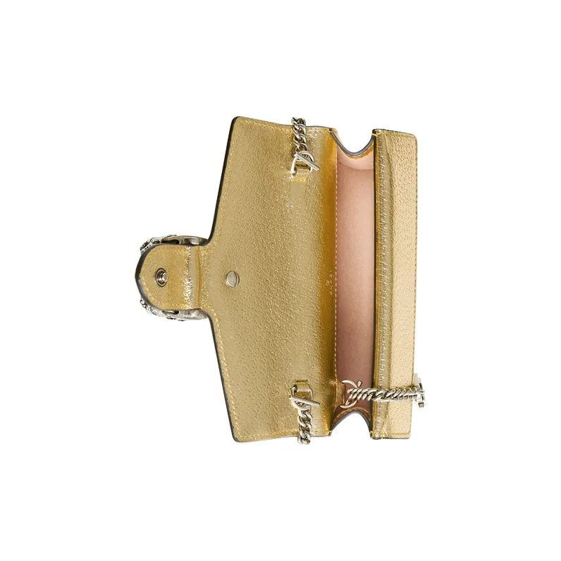 GUCCI Dionysus Leather Portable Crossbody Bag, Shoulder Bag Women's Gold-7