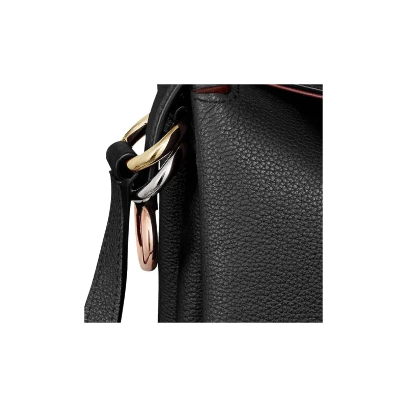 CARTIER Trinity Series Grain Calfskin Shoulder Bag, Crossbody Bag, Handbag Women's Black-2