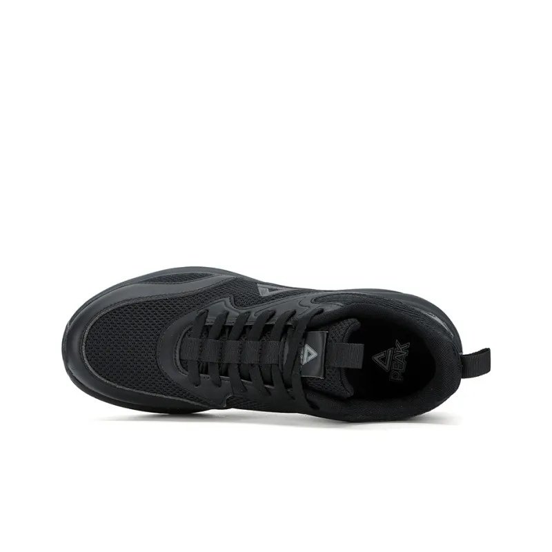 PEAK Cushioning Lightweight Rebound Low Top Running Shoes Men's All Black-5