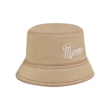 MARNI Linen, Cotton, Polyamide Blend Baseball Caps Women's Brown