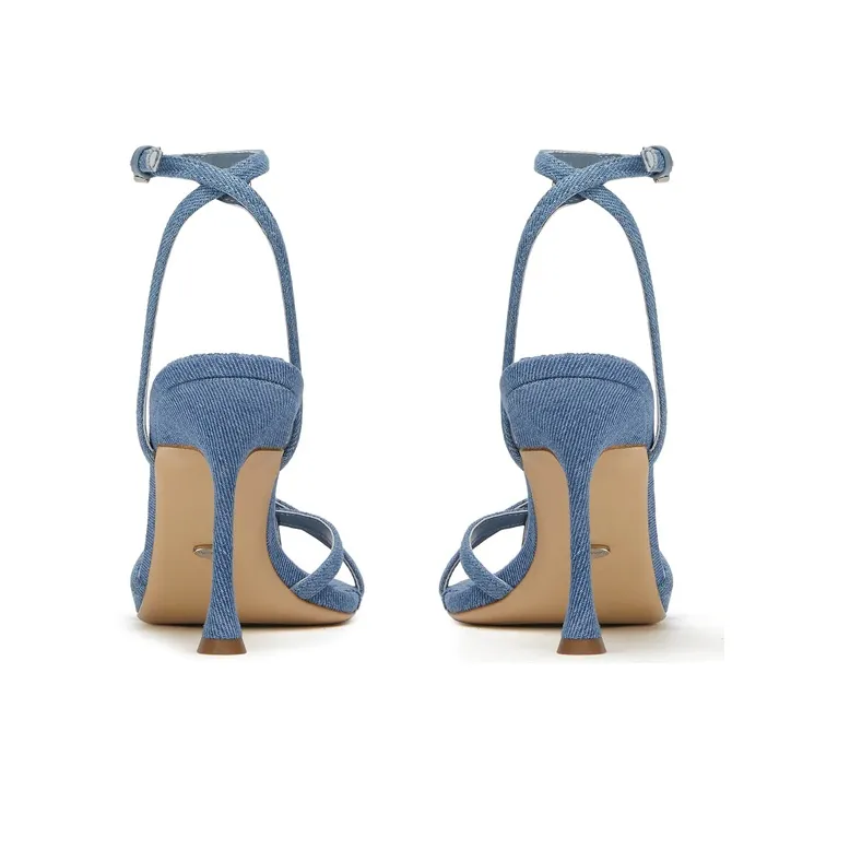 Tony Bianco One Strap Sandals 9.5cm Women's Denim Blue-3