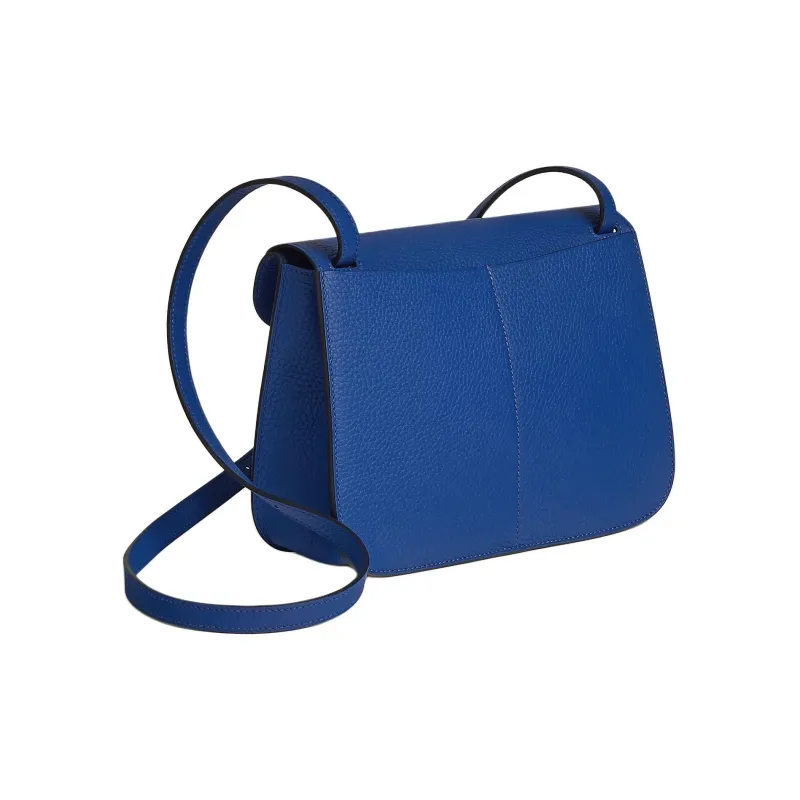 HERMES Halzan Clemence Bullock Leather Horse Shoe Bag Handbag Shoulder Bag Crossbody Bag Women's Dark Blue-2