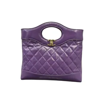 CHANEL Calfskin One Shoulder Handbag Mini Women's Purple