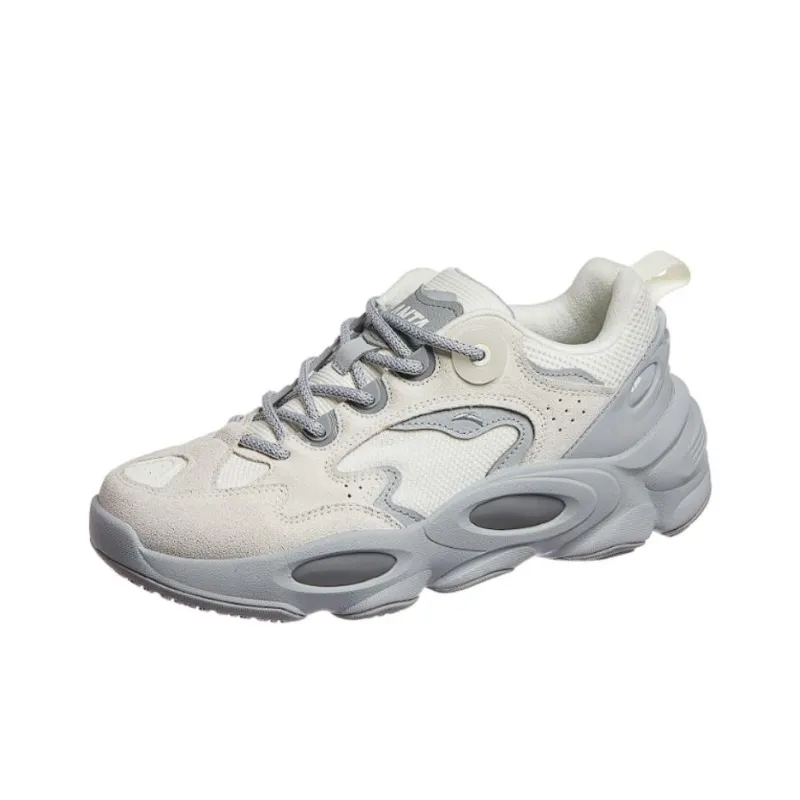 Anta Super Body Cushioning, Wear Resistant Low Top Casual Shoes Men's White Gray-0