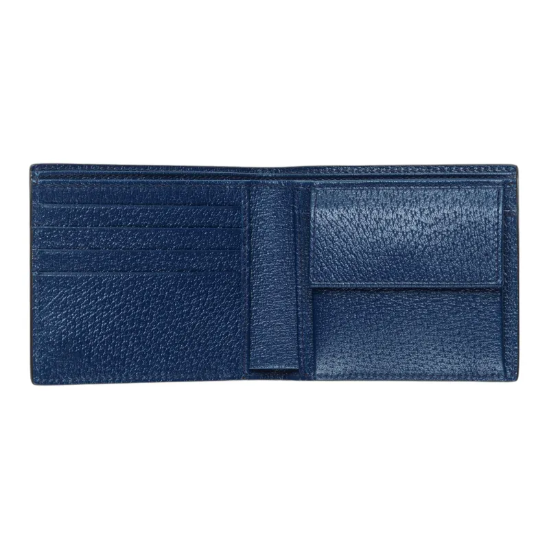 GUCCI Leather Wallet Men's Royal Blue-4