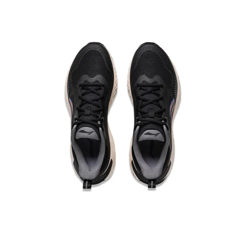 LiNing Chasing clouds Cushioning Anti Slip And Wear Resistant Lightweight Rebound Low Top Running Shoes Men's Black-3
