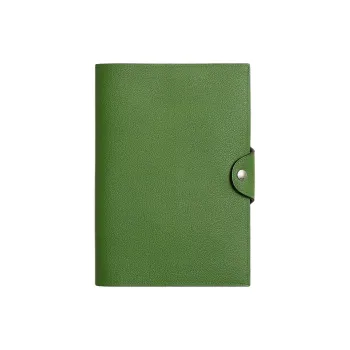 HERMES Evercolor Calfskin Storage Bag Unisex A8 Yuka Ribbon Green