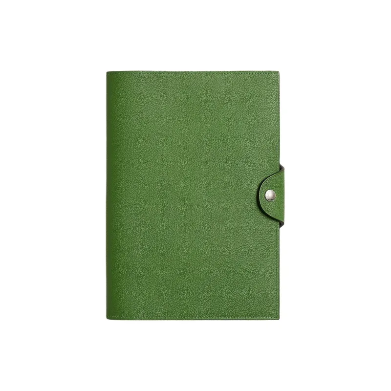 HERMES Evercolor Calfskin Storage Bag Unisex A8 Yuka Ribbon Green-0