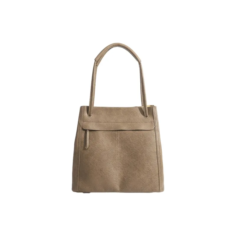 Jade En Plus Microfiber Leather Combo Bag, Handbag, Shoulder Bag Regular Large Size Unisex Light Coffee/Brown-2