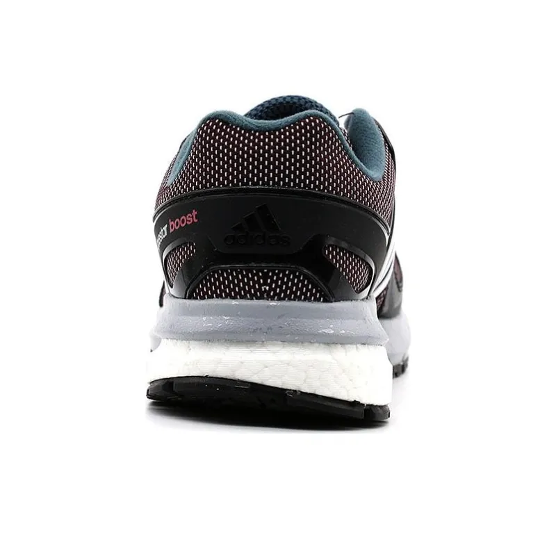 Adidas Cushioning Low Top Running Shoes Women's Black Pink-3