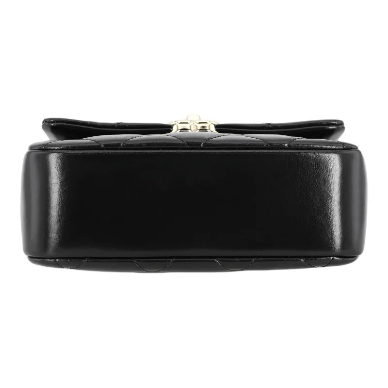 CHANEL Polished Lambskin Flap Bag, Shoulder Bag, Crossbody Bag Women's Black-3