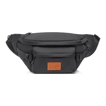 LiNing Sports Life Collection Polyester Shoulder Bag, Crossbody Bag, Sling Bag, Fanny Pack Regular Unisex Black