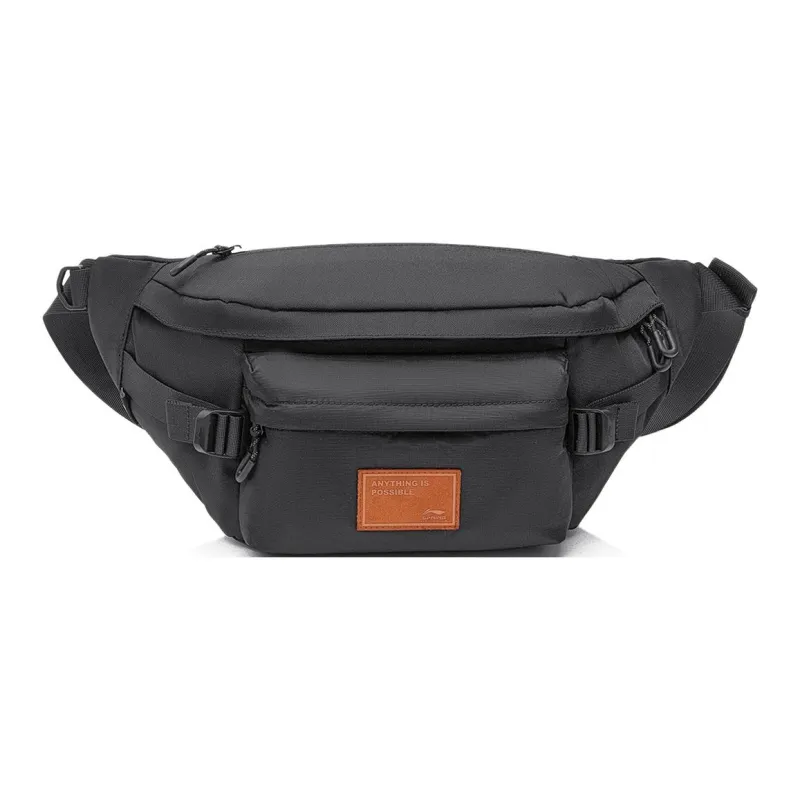 LiNing Sports Life Collection Polyester Shoulder Bag, Crossbody Bag, Sling Bag, Fanny Pack Regular Unisex Black-0