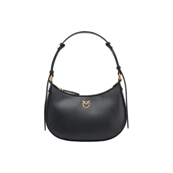 PINKO Love Birds Series Cow Leather Handbag Shoulder Bag Women's Black