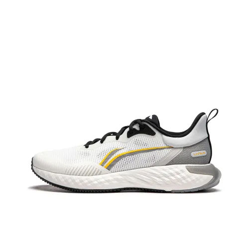 LiNing Chasing clouds Cushioning Anti Slip Wear Resistant Breathability Low Top Running Shoes Men's White Gray