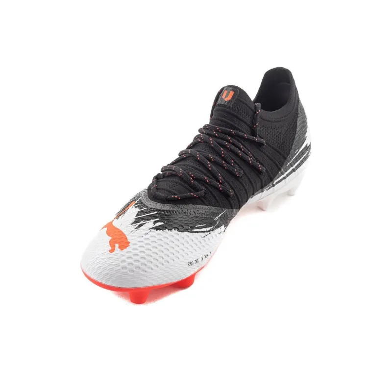 Unisport x PUMA Future 1.4 FG/AG Slip-Resistant Soccer Shoes Women's Black White Red-1