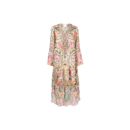 CAMILLA Floral-print V-neck Silk Dress