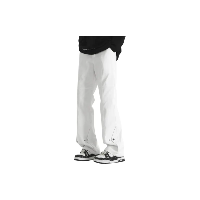 PAINT STAIN Casual Pants Unisex White-6