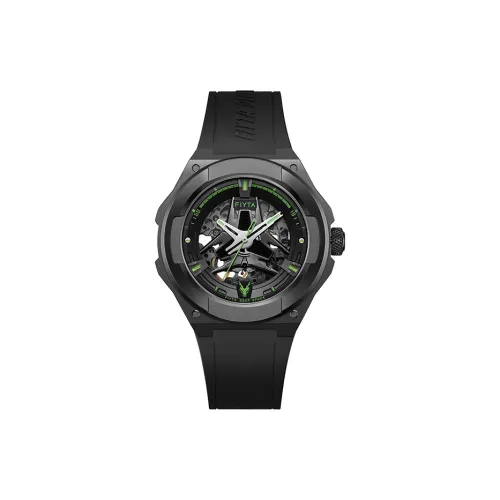 Fiyta Watch Wrist Watch Automatic Mechanical Movement Silicone Strap Watch Men's Watches Cut Out Dial