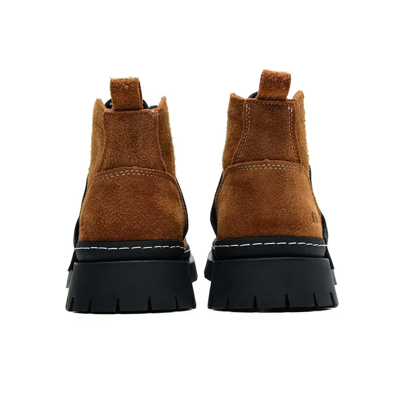 HLA Work Boots Men High Top Brown-3