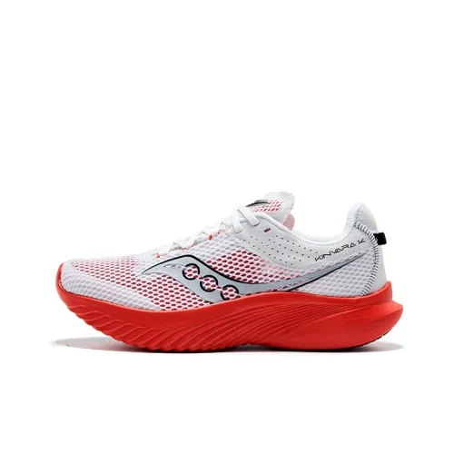 Saucony Kinvara 14 Running Shoes Men Low-Top White/Red