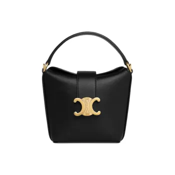 CELINE Triomphe Arc De Triomphe Calfskin Bucket Bag Handbag Shoulder Bag Crossbody Bag Mini Women's Black