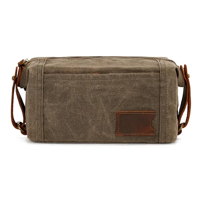 G-FAVOR Canvas Canvas Bag Clutch Handbag Toiletry Bag Small Size Unisex Khaki/Black/Coffee/Army Green/Coral Cyan-15