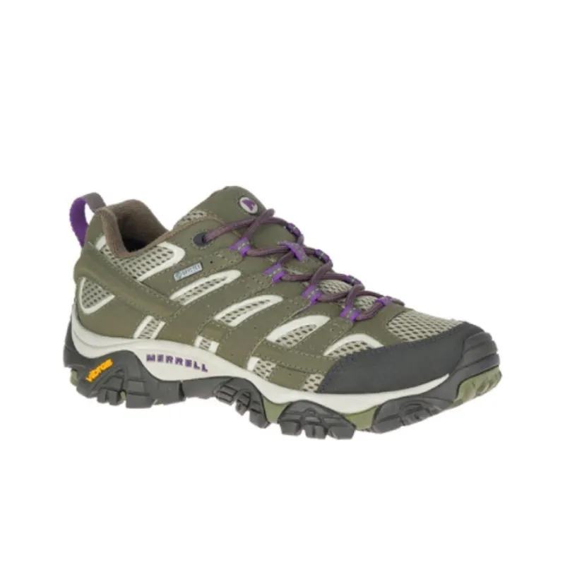 MERRELL Moab 2 GTX Shock-absorbing And Waterproof Low-Top Outdoor Shoes Women's Green Purple-1